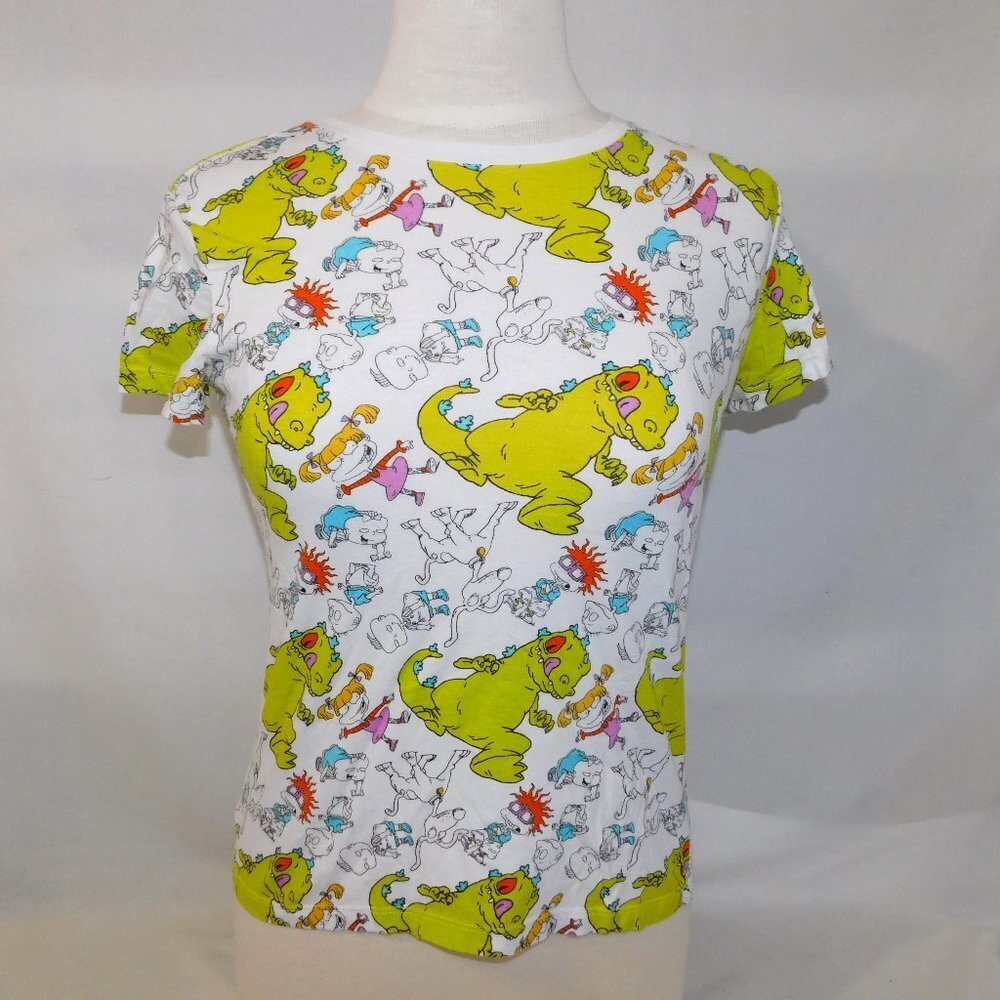 Nickelodeon Rugrats All over print T Shirt Reptar Womens S